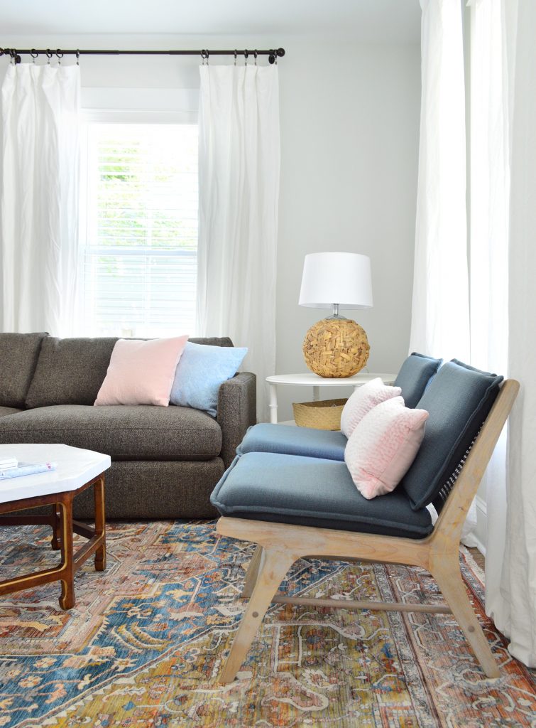 Blue Target Accent Chairs On Neutral Rug