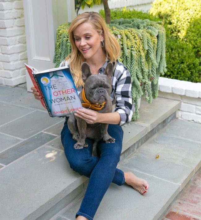 reese witherspoon instagram with slate front steps