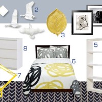 Mood Board Making: A Gray, White, And Yellow Bedroom